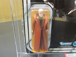 VINTAGE STAR WARS KENNER 12 BACK-A BEN OBI-WAN KENOBI SKU ON FIGURE STAND AFA 75