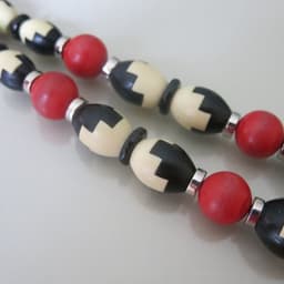 Vtg Art Deco Rousselet Puzzle Galalith Glass Bead French Modernist Necklace