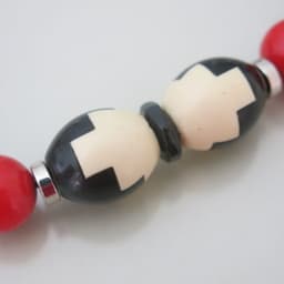 Vtg Art Deco Rousselet Puzzle Galalith Glass Bead French Modernist Necklace