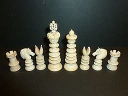 Antique C 1840 Hastillow / Lund Chess Set.