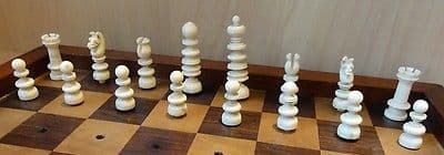 Antique English Travel Chess Set St George Pattern