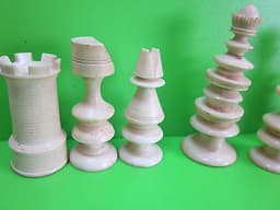 ANTIQUE GEORGIAN CALVERT DOUBLE QUEEN 3 1/8" TALL KINGS PRE STAUNTON CHESS MEN