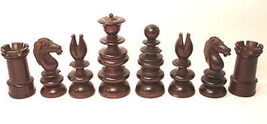 Antique \'Old English\' pattern Calvert Chess Set