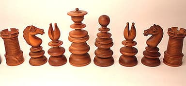 Antique \'Old English\' pattern Calvert Chess Set