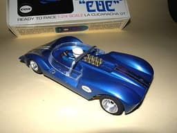 Cox La Cucaracha Super Cuc Vintage 1/24 slot car, roadster & repro box.