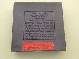 Dinky aircraft, Pre-War 62t Armstrong Whitley Whitworth Bomber and Box, NM