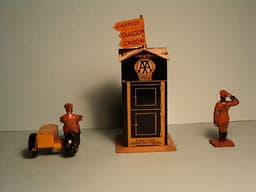 DINKY TOYS No 44 AA 1935 PRE-WAR TELEPHONE BOX and Accessories.