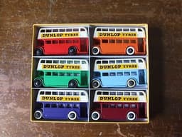 Dinky Toys Pre War 29c double deck buses in repro trade box. Renovations.