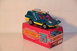 MATCHBOX SUPERFAST #68 COSMOBILE, BLUE OVER YELLOW w/PURPLE WINDOWS