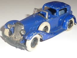 Pre war Dinky 24c Town Sedan. Superb, original in blue with spare wheel.
