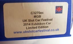 SCALEXTRIC C3270ec UK SLOT CAR FESTIVAL 2014 MGB Limited only 75 exhibitors car