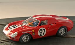 SLOT CAR, SCALEXTRIC, FLYSLOT FERRARI 250LM 1965 WITH DISPLAY CASE. HARDLY USED