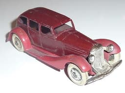 Superb pre war Dinky 24b limousine in maroon with red chassis.