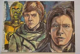 Topps Star Wars Masterwork Sketch 4 CARD PUZZLE Artist Steve Burch