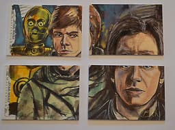 Topps Star Wars Masterwork Sketch 4 CARD PUZZLE Artist Steve Burch