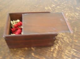 Vintage chess men, wooden box, collectable, traditional game