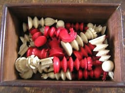 Vintage chess men, wooden box, collectable, traditional game
