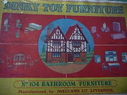 Vintage Dinky Varden Doll\'s house Toy Bathroom Funiture Set 104 complete & boxed