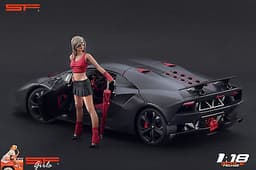 1/18 Umbrella Girl VERY RARE !! figure for1:18 CMC Autoart Ferrari BBR Porsche