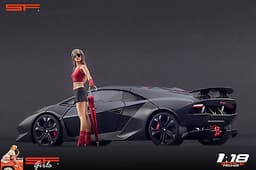 1/18 Umbrella Girl VERY RARE !! figure for1:18 CMC Autoart Ferrari BBR Porsche