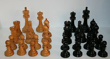 1850\'S Boxed Jaques Staunton Weighted Chess Set 4.4\" Anderssen Knights