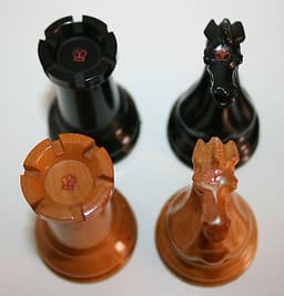 1850\'S Boxed Jaques Staunton Weighted Chess Set 4.4\" Anderssen Knights