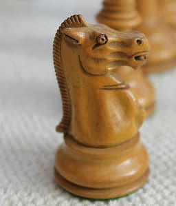 ANTIQUE 19c JAQUES EBONY & BOXWOOD CHESS SET