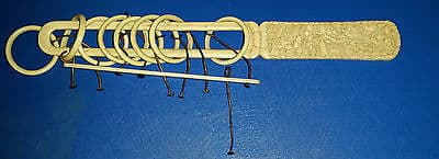 Antique Chinese 19thC Cantonese Carved cow Bone Ring of Rings Puzzle