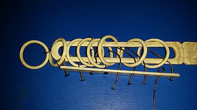 Antique Chinese 19thC Cantonese Carved cow Bone Ring of Rings Puzzle