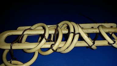 Antique Chinese 19thC Cantonese Carved cow Bone Ring of Rings Puzzle