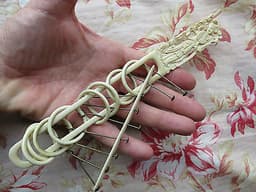 ANTIQUE CHINESE CANTONESE CARVED COW BONE RINGS PUZZLE 19TH CENTURY