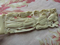 ANTIQUE CHINESE CANTONESE CARVED COW BONE RINGS PUZZLE 19TH CENTURY