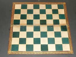 Antique Leuchars Carton Pierre Board For Jaques Chess Sets V. Rare Green Squares