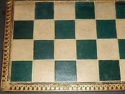 Antique Leuchars Carton Pierre Board For Jaques Chess Sets V. Rare Green Squares
