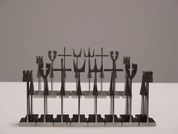 Austin cox enterprise 1962 Aluminium Chess set made for Alcoa Mid century eames