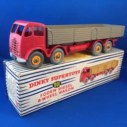 DINKY 901 FODEN DIESEL 8 WHEEL WAGON YELLOW HUBS RED GREY EXC BOXED FREE UK P&P