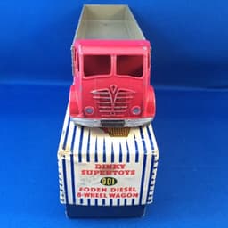 DINKY 901 FODEN DIESEL 8 WHEEL WAGON YELLOW HUBS RED GREY EXC BOXED FREE UK P&P