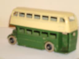 DINKY No 29c Pre War 1st Type Grill Double Decker Bus with black smooth hubs