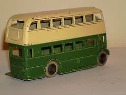 DINKY No 29c Pre War 1st Type Grill Double Decker Bus with black smooth hubs