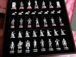 Doctor Who Pewter chess set first release Daleks, Tardis, Master