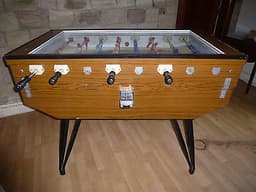 GLASS TOP RETRO 1970\'s PROFESSIONAL COIN-OPERATED FOOTBALL TABLE MACHINE
