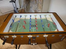 GLASS TOP RETRO 1970\'s PROFESSIONAL COIN-OPERATED FOOTBALL TABLE MACHINE