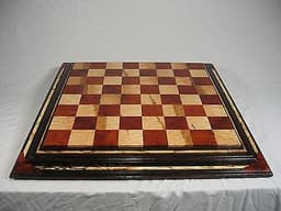 Handmade Chess Board: 2 1/2" Amboyna Burl, High Figure Birdseye Maple, Wenge 2.5