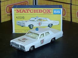 Matchbox  Lesney Mercury Police Car 55 d2 labels blue dome BPW VNM & crafted box
