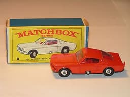 Matchbox Regular Wheel #8 Mustang Rare Red/Orange!! 100% Original!! Mint in Box!