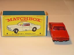 Matchbox Regular Wheel #8 Mustang Rare Red/Orange!! 100% Original!! Mint in Box!