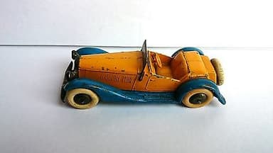 RARE PRE-WAR DINKY N°24 H 2 SEAT ROADSTER YELLOW/BLUE 1938-39 ALL ORIGINAL