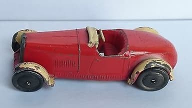 RARE PRE-WAR LEAD DINKY N°22A CREAM/RED 2 SEAT OPEN ROADSTER 1933 ALL ORIGINAL