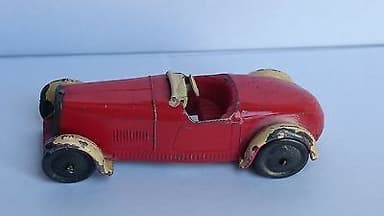 RARE PRE-WAR LEAD DINKY N°22A CREAM/RED 2 SEAT OPEN ROADSTER 1933 ALL ORIGINAL
