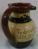RARE WELSH POWELL\'S BUCKLEY POTTERY ANTIQUE MOTTO WARE PUZZLE JUG c.1900 (wo)